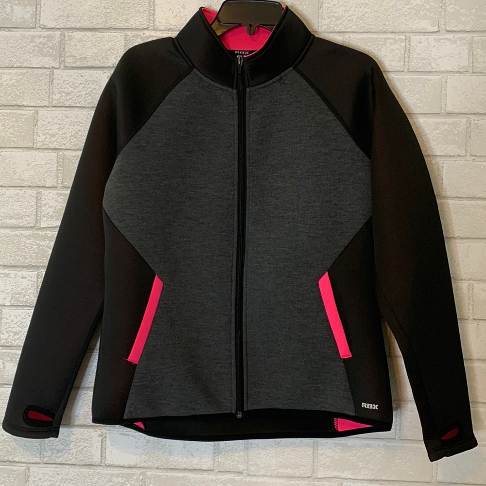 Hot Pink & Black Gym Yoga Workout Jacket - Picture 1 of 9